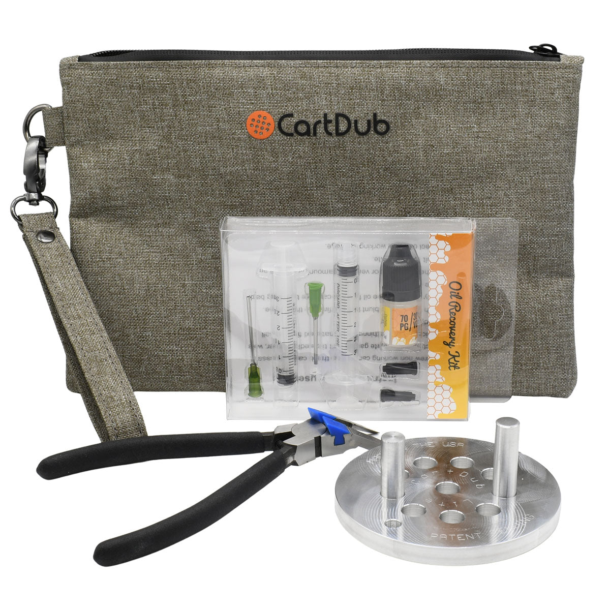 CartDub Kit to open and remove oil from carts with Smell Proof Carrying Bag