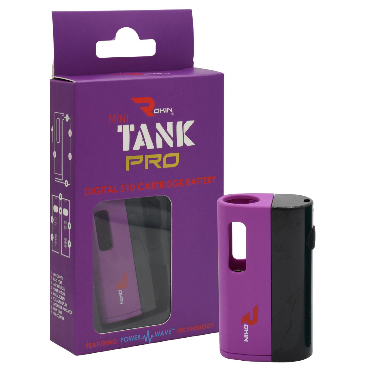 Purple Rokin TANK PRO Digital Cart Battery