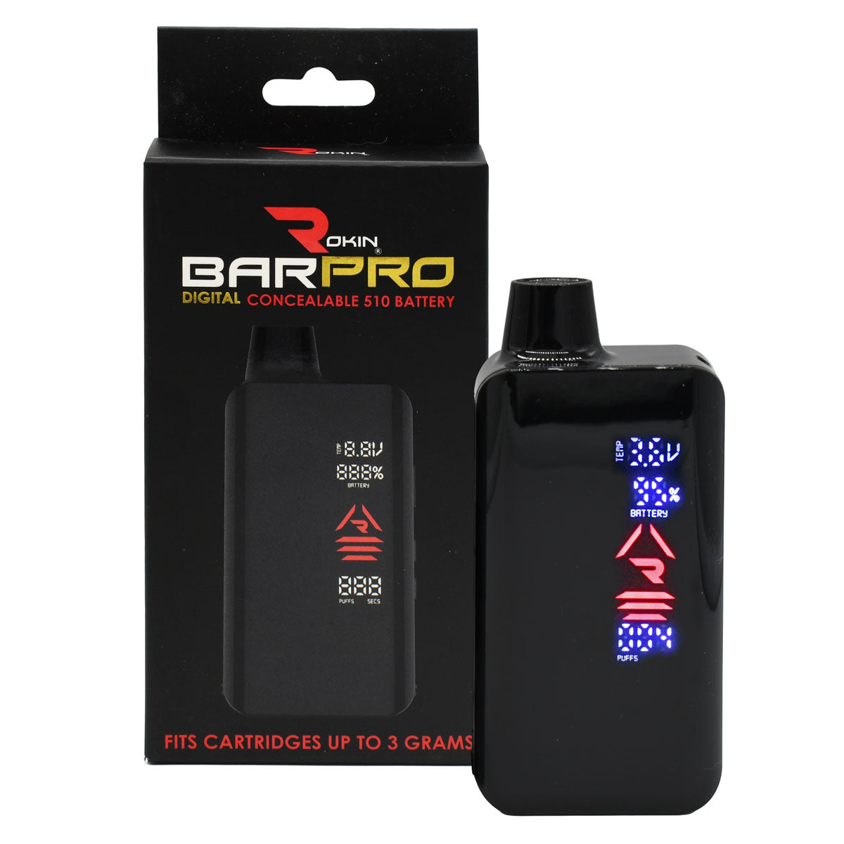 Black Rokin BAR PRO Digital Vape Packaging