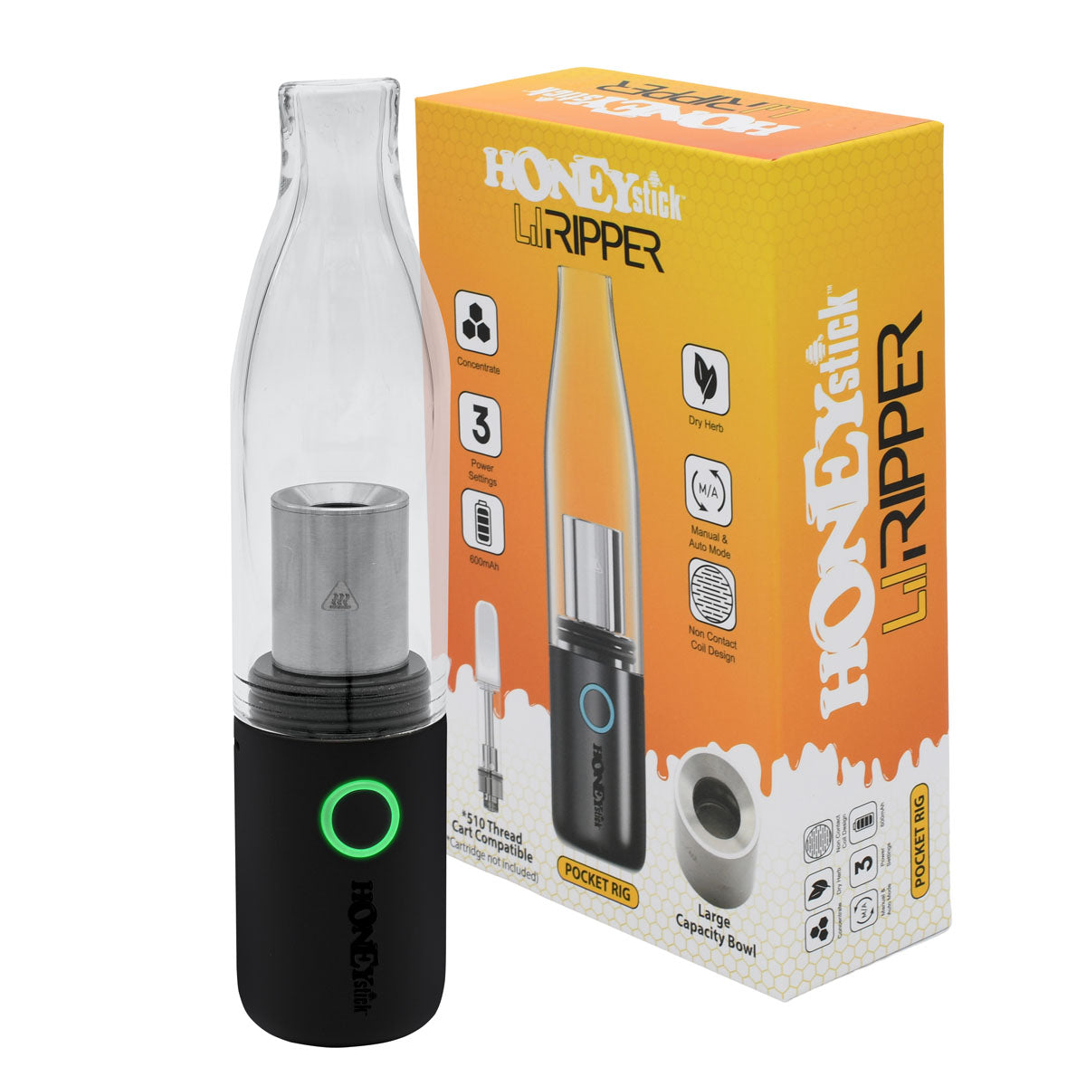 Lil Ripper E-Rig by HoneyStick Portable Wax Erig & Dry Herb Vaporizer Lil Ripper E-Rig by HoneyStick Portable Wax Erig & Dry Herb Vaporizer