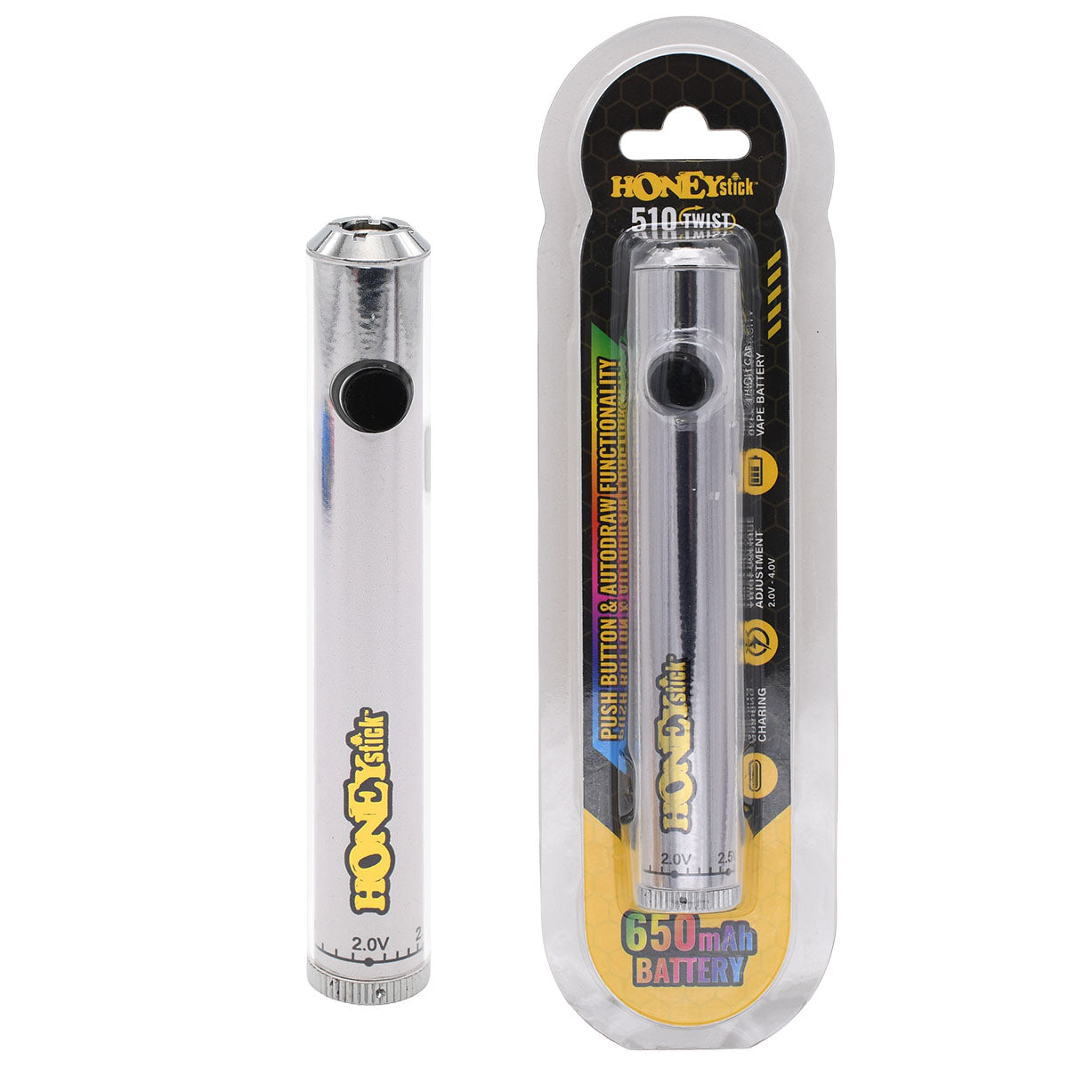 Designer Twist 510 Vape Pen Battery - Variable Voltage 650mAh Capacity Designer Twist 510 Vape Pen Battery - Variable Voltage 650mAh Capacity
