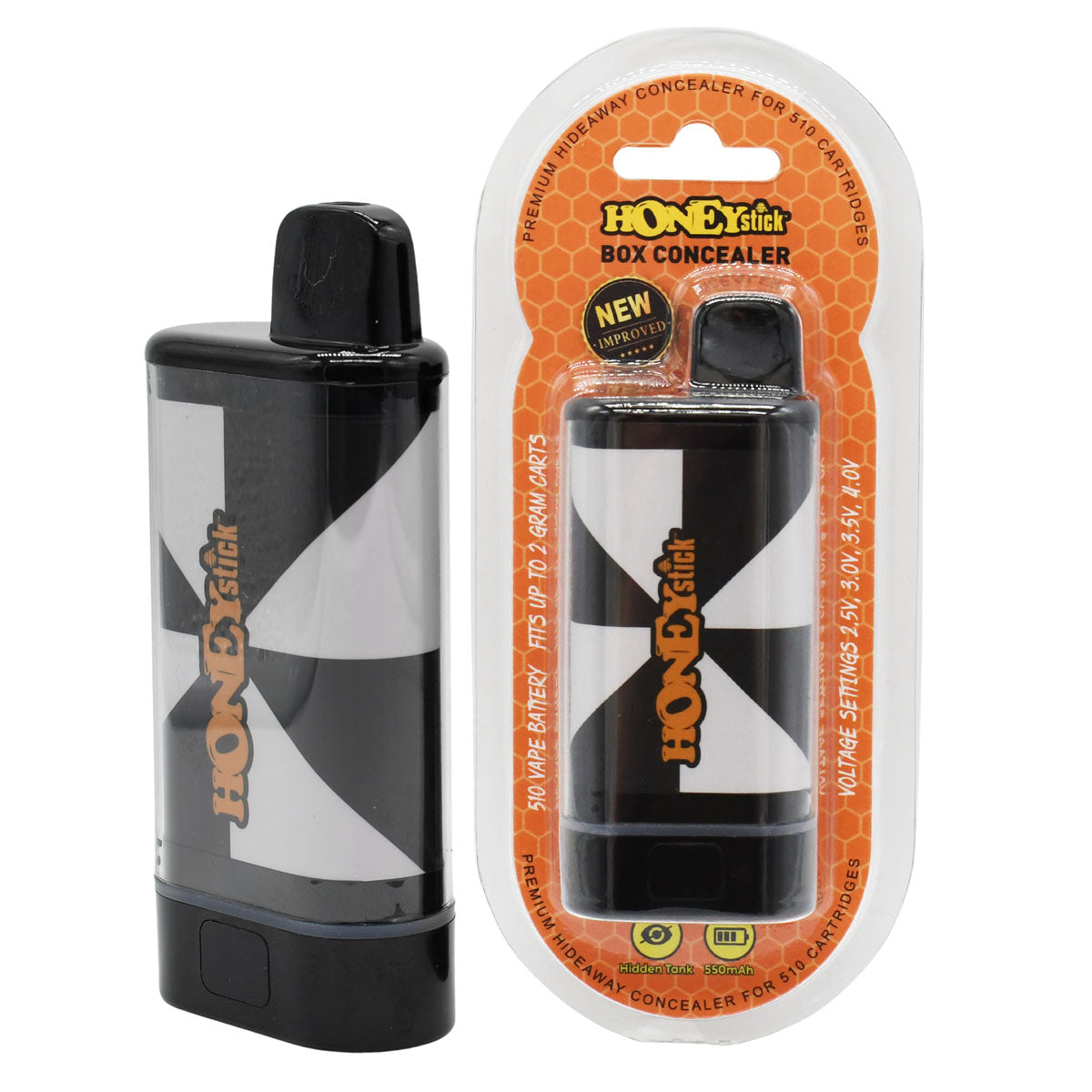Black Box Cartridge Vape Concealer - Front and shown in original packaging 