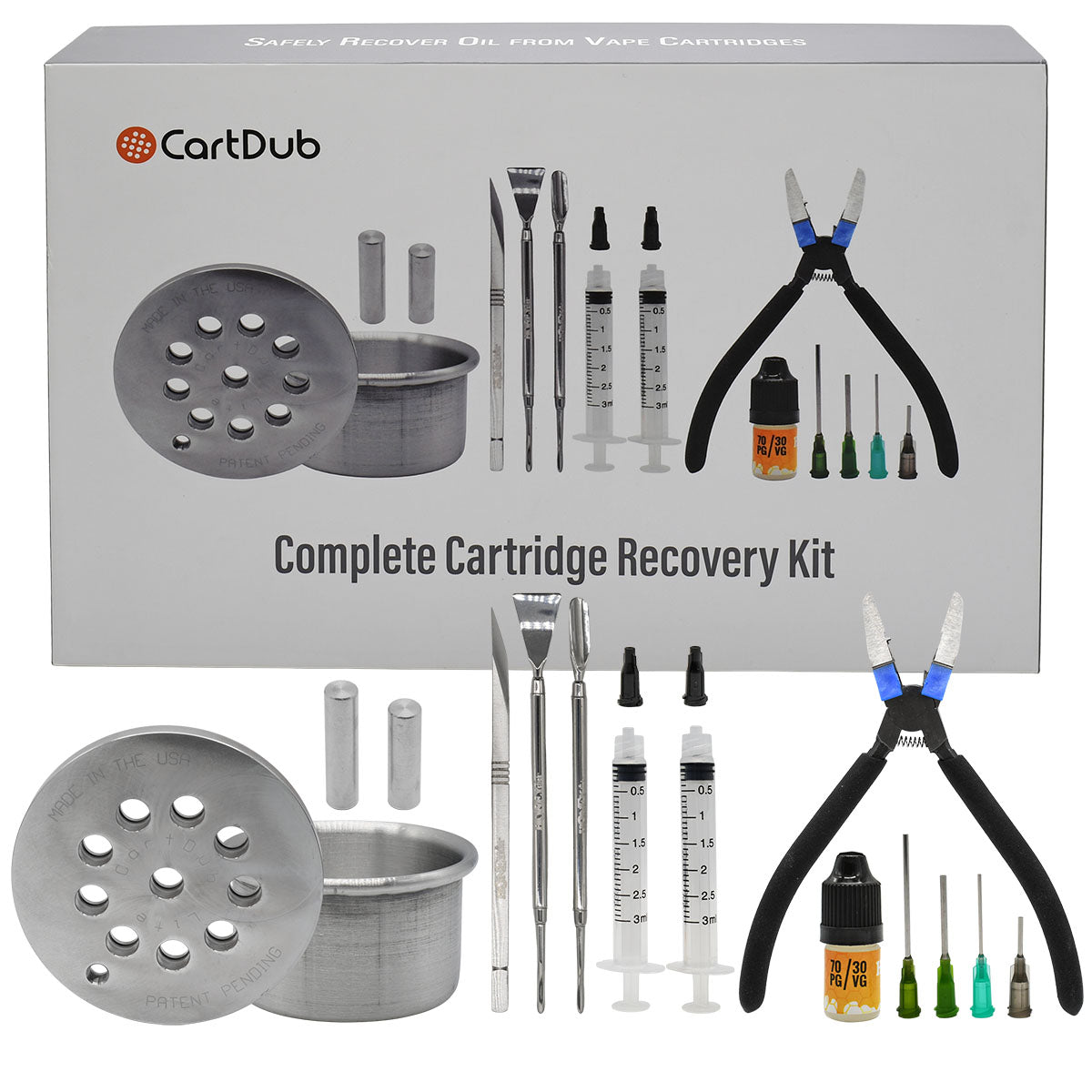 Open & Remove Oil from Prefilled Cartridge - CartDub Complete Kit Open & Remove Oil from Prefilled Cartridge - CartDub Complete Kit