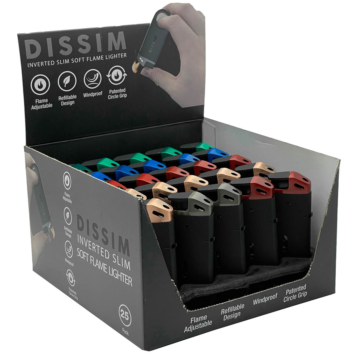 Dissim Slim Butane Lighters POP (25CT)