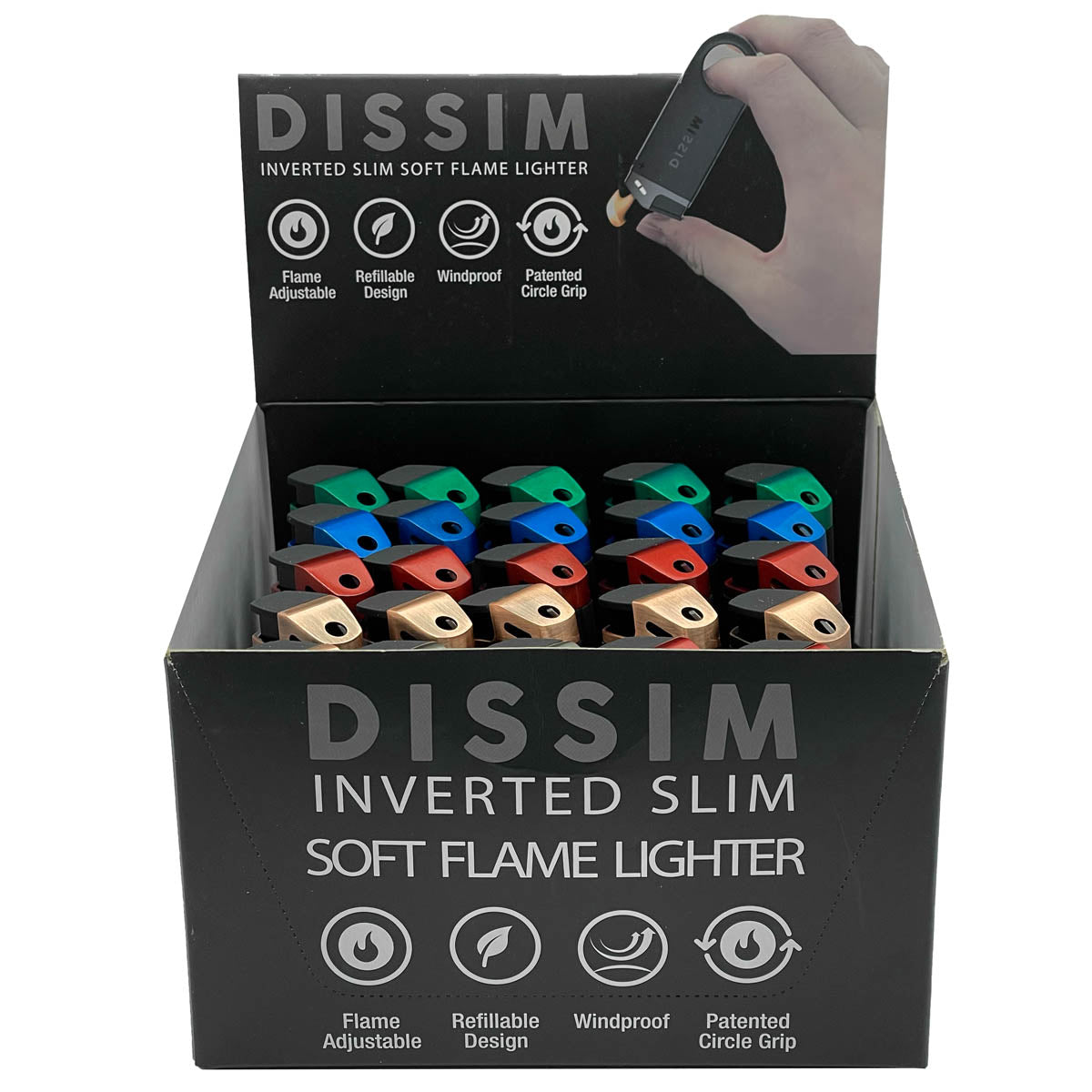 Dissim Slim Butane Lighters POP (25CT)