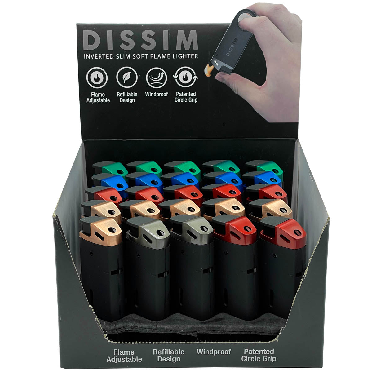 Dissim Slim Butane Lighters POP (25CT)