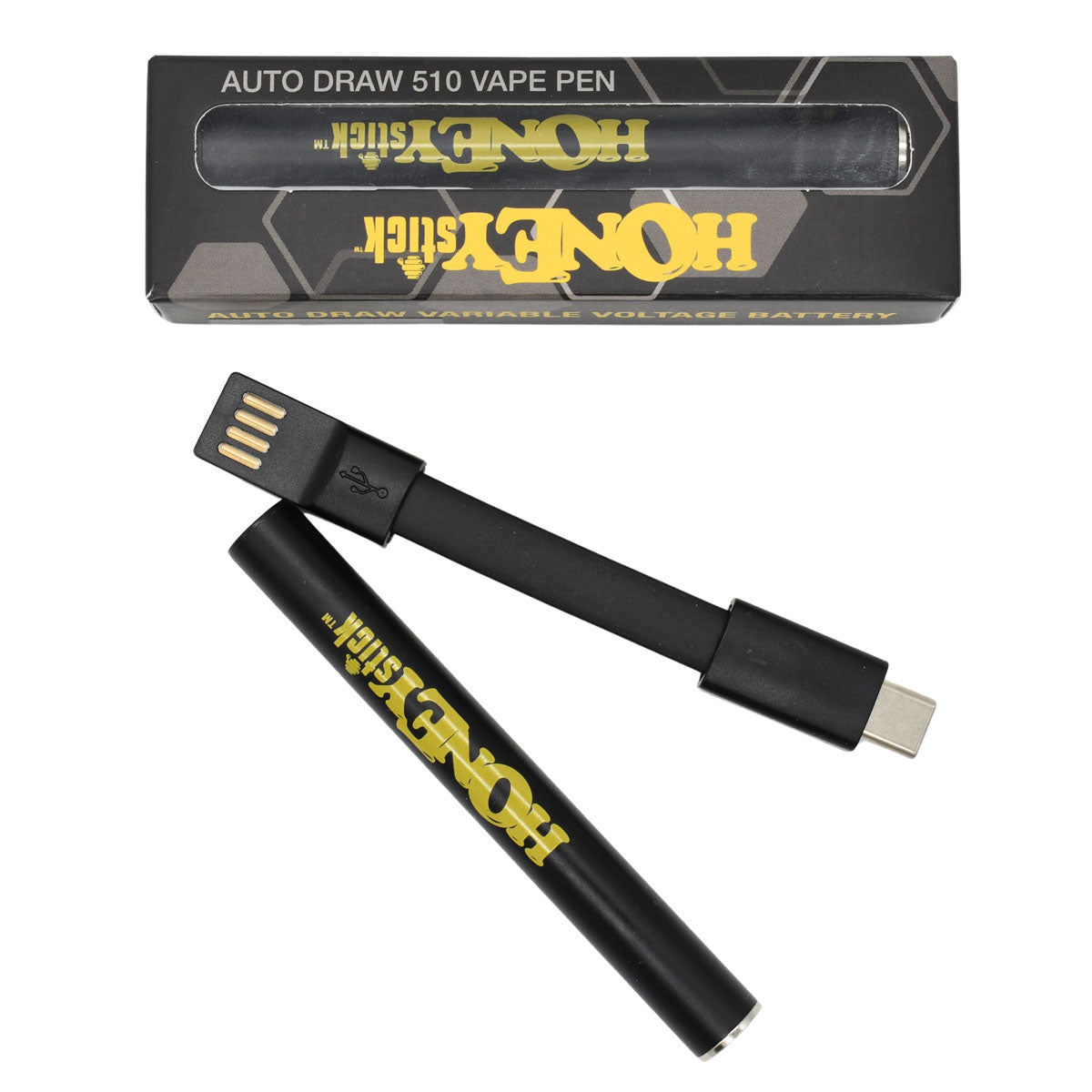 HoneyStick Gen 2 Auto Draw 510 Vape Pen Battery - whole kit top view