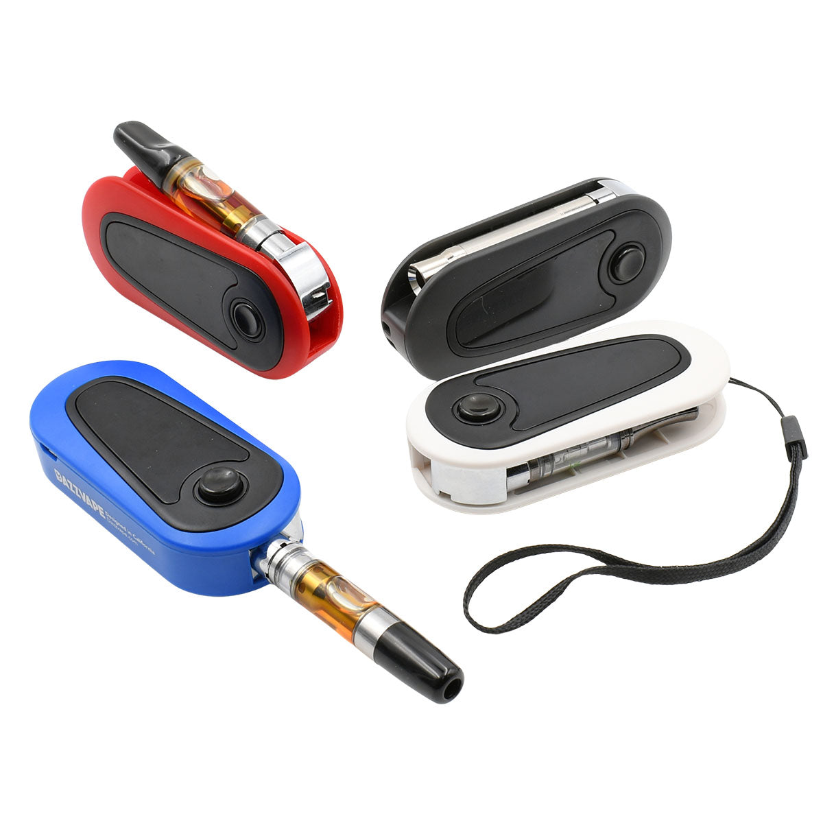 Click Key Fob Cartridge Battery Mini Vape Battery fitting on a key chain.