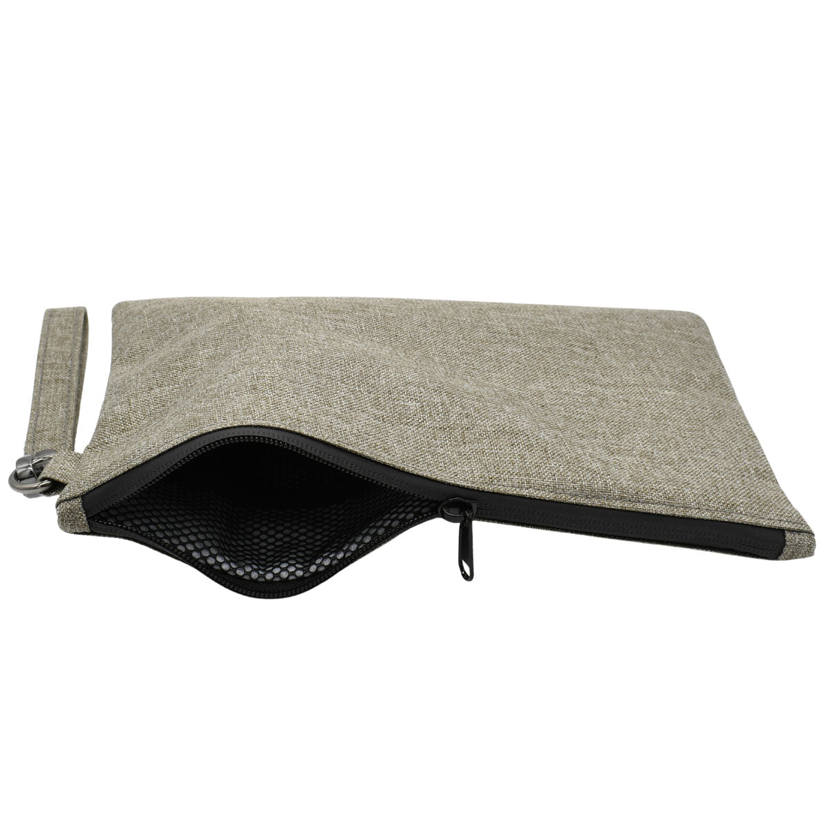 Large Waterproof Weed Pouch open - 3 pockets