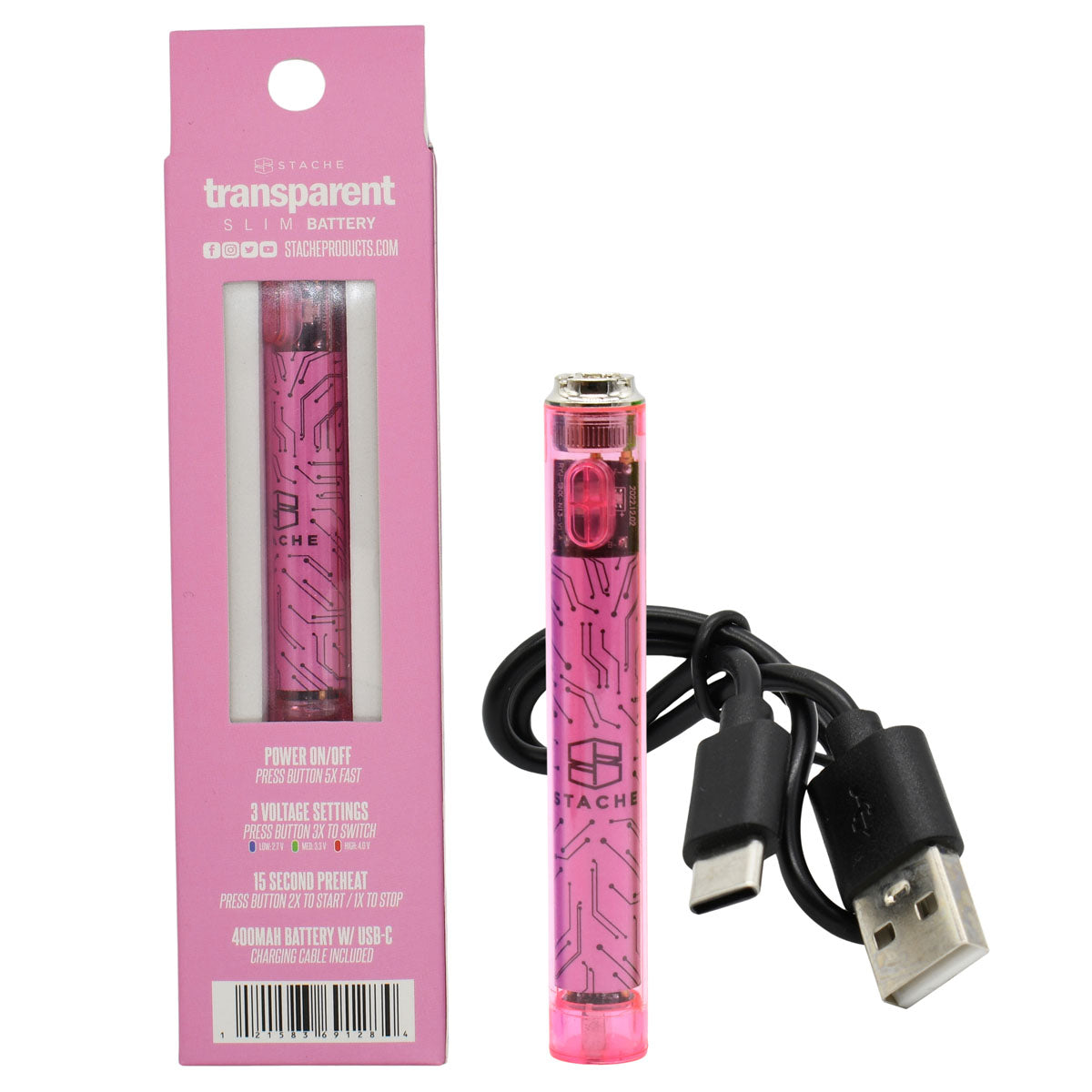 Transparent 510 Thread Battery by Stache