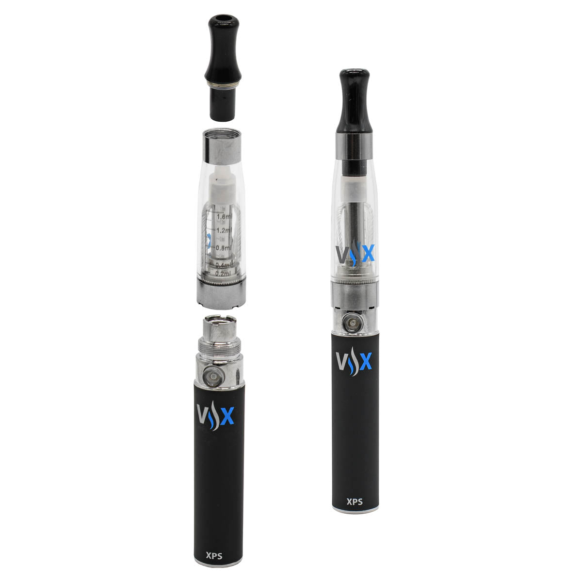 XPS Ego Vape Pen and 510 vape battery with tank disassembled.
