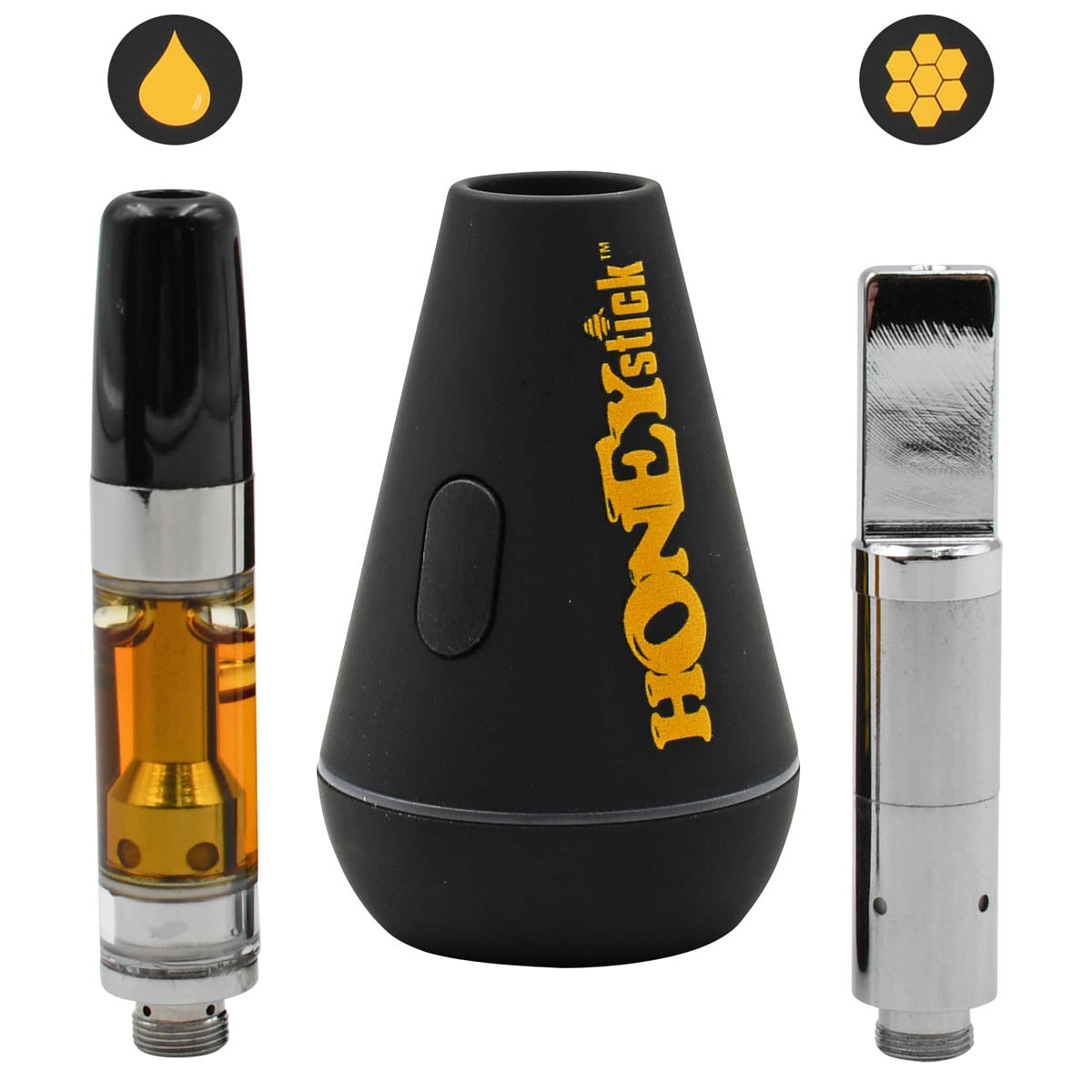Pyramid Cart Pen Vape Battery by HoneyStick Pyramid Cart Pen Vape Battery by HoneyStick