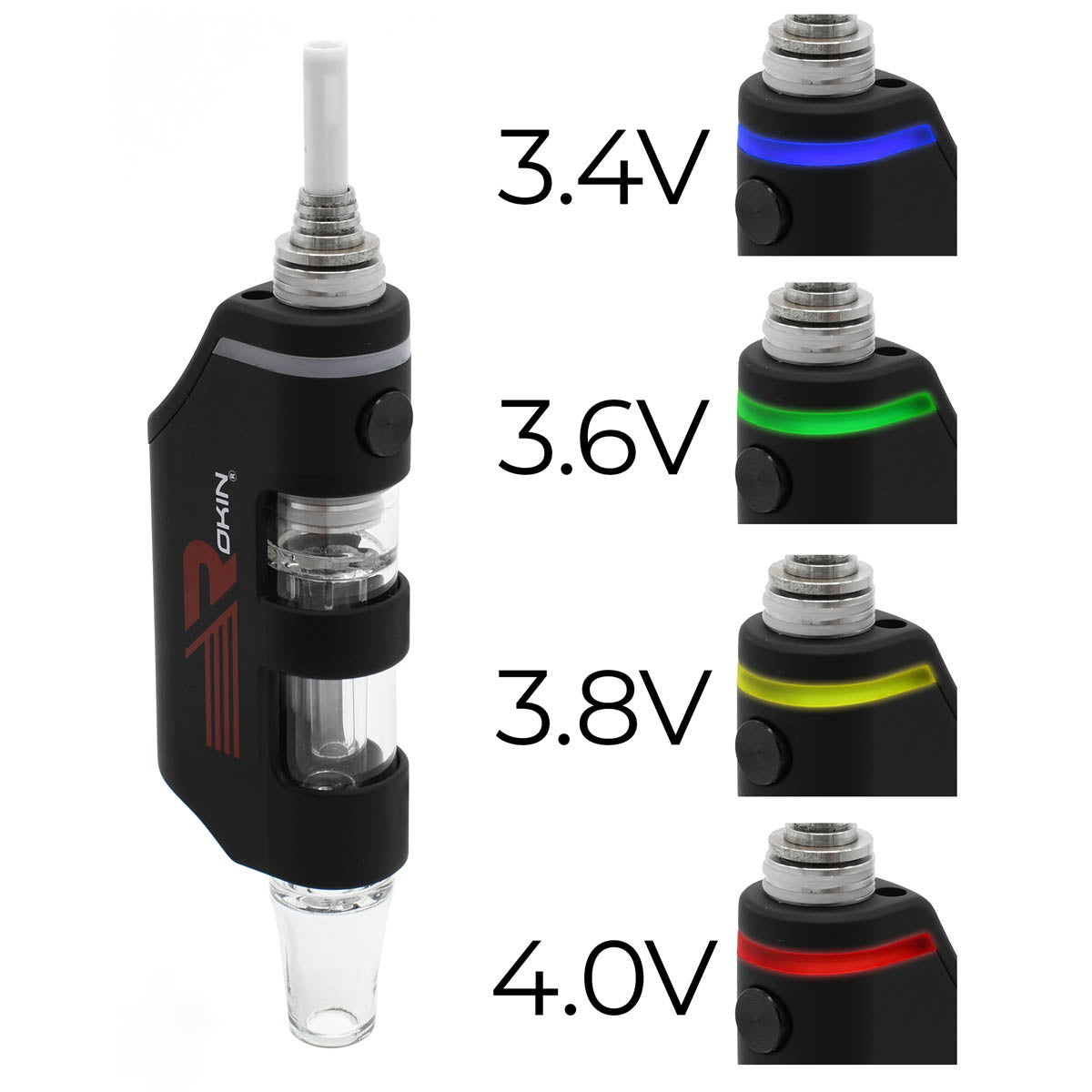 Rokin Stinger Nectar Collector 4 voltage settings with LED color indicator